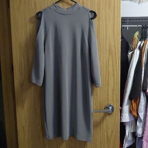 Dynamite Gray Cold Shoulder Dress
